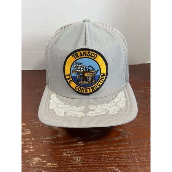 Vintage Transco T/C Construction Patch Trucker Hat Snapback Cap X3 - Picture 1 of 3